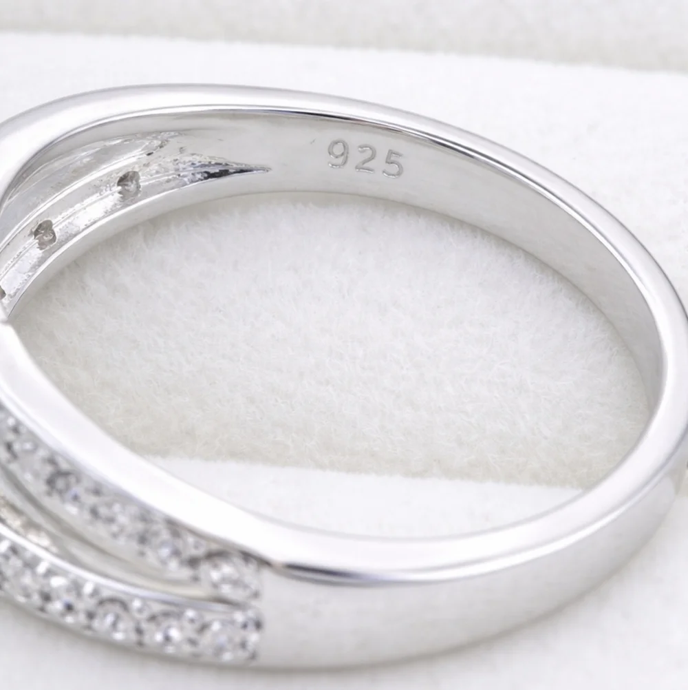 Sterling Silver 925 Heart Halo Ring Size 8.5 | Bridal Sparkle